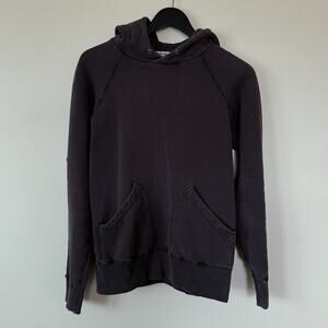 velva sheen vintage black raglan 10oz cotton hoodie made in usa sz s